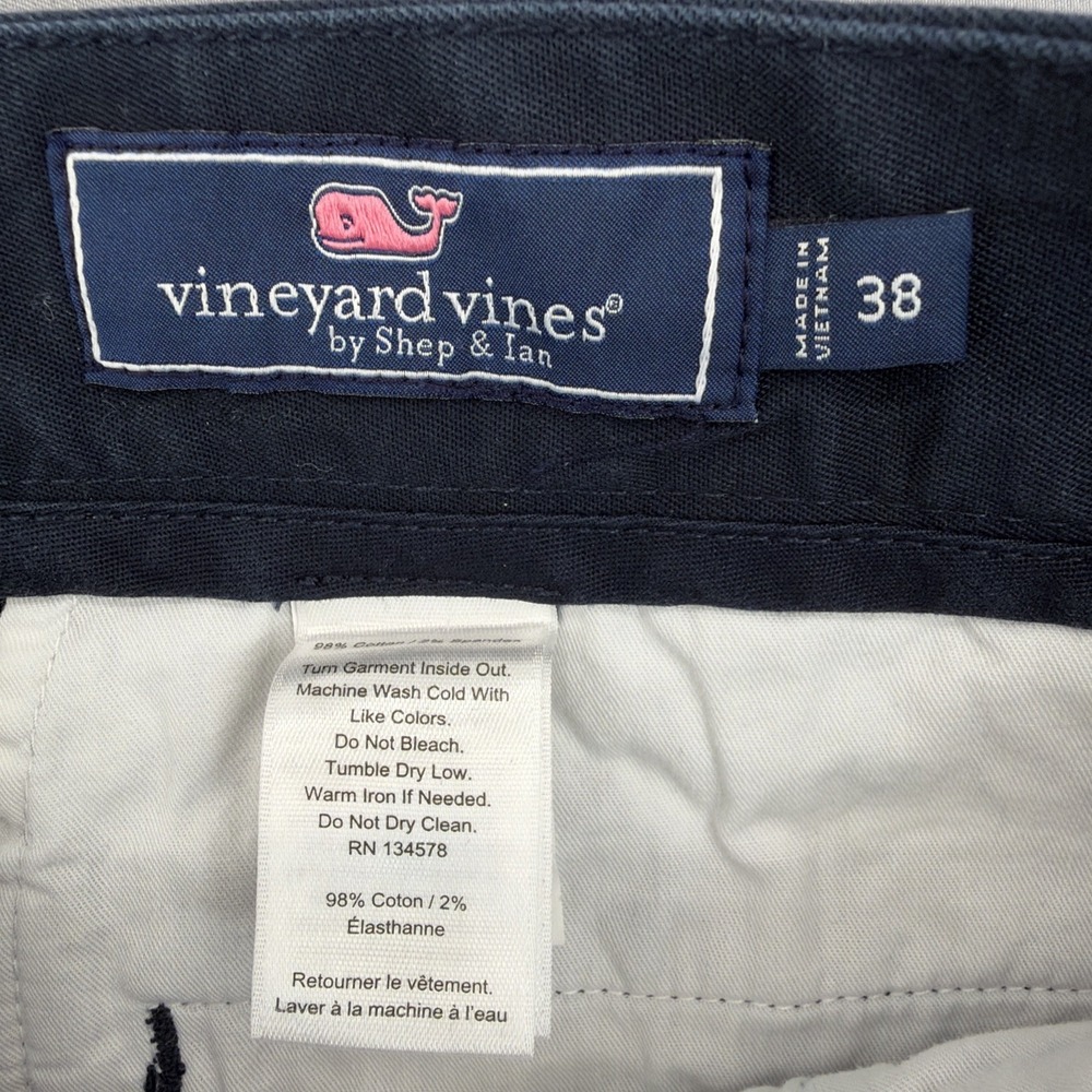 Vineyard Vines Men's OTG On-The-Go Performance Shorts 38 Blue Stretch Chino - Picture 3 of 9